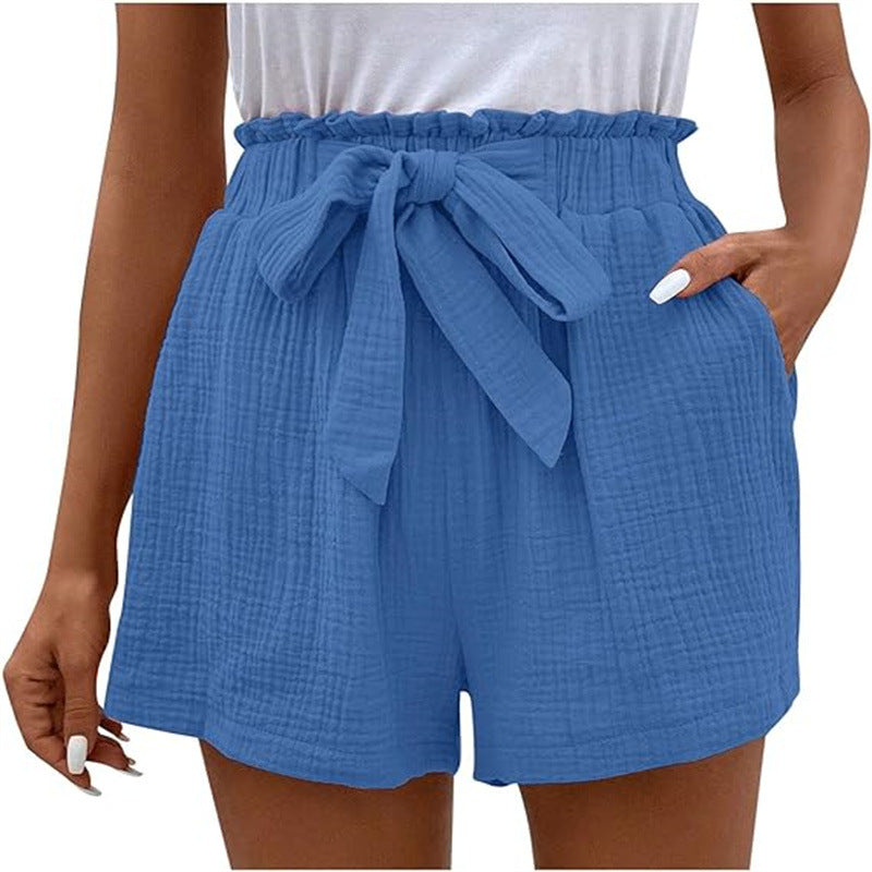 Hoge Taille Dames Short – Modieuze Korte Broek van Katoen voor Zomeroutfits