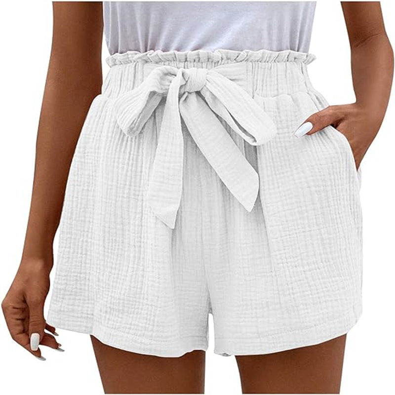 Hoge Taille Dames Short – Modieuze Korte Broek van Katoen voor Zomeroutfits