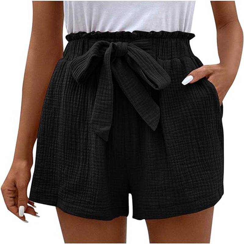 Hoge Taille Dames Short – Modieuze Korte Broek van Katoen voor Zomeroutfits