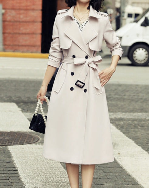 Trenchcoat Dames Dubbelzijdig – Elegante Waterdichte Trenchcoat voor Herfst en Lente