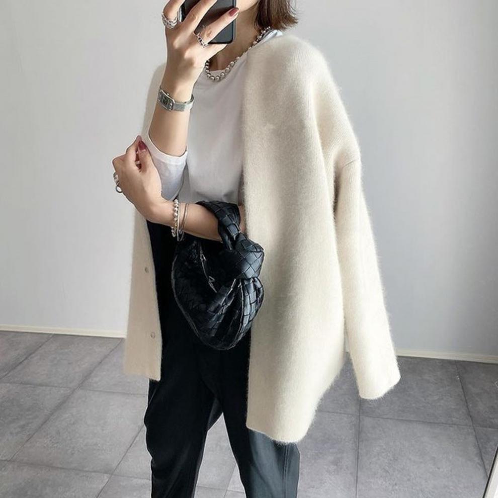 Dames Trui met Knopen – Wijde Gebreide Trui voor Casual en Chic Uitstraling