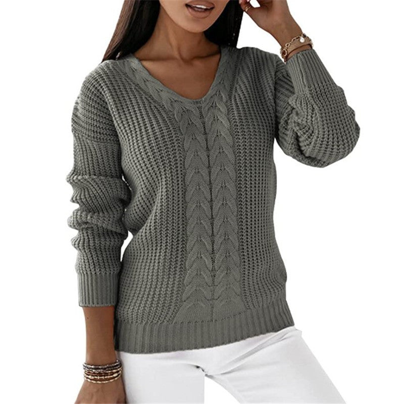 Warme Trui Dames – Comfortabele gebreide trui met ronde hals en lange mouwen