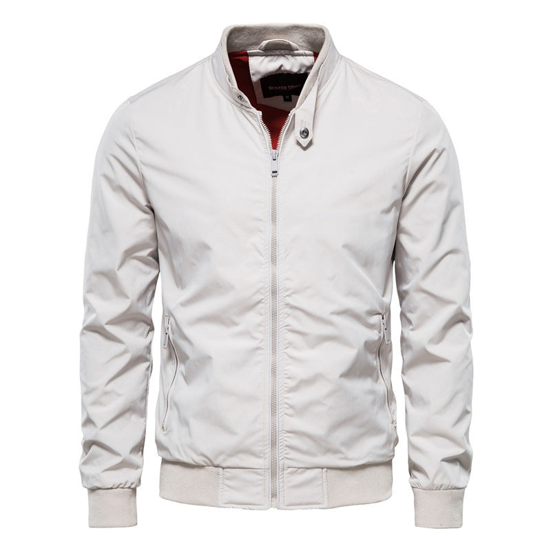 Herenjack met Staande Kraag – Stijlvolle Mid-Season Jas voor Herfst en Winter