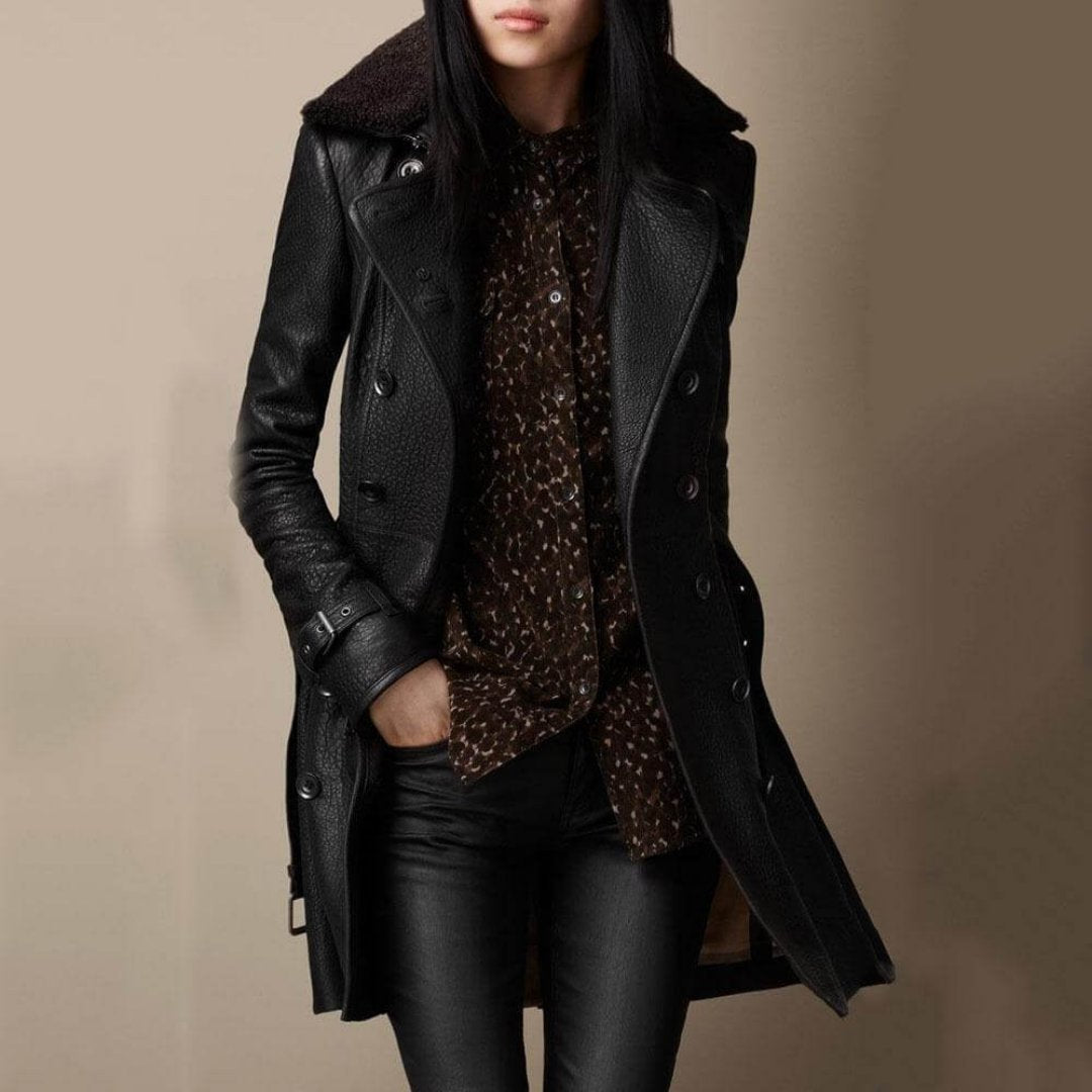 Dames lange jas – Elegante trenchcoat met ceintuur en stijlvol ontwerp