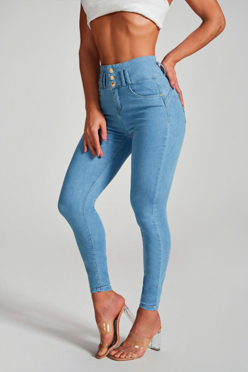 Hoge Taille Skinny Jeans Dames – Stretch Jeans voor Casual en Chic Outfit