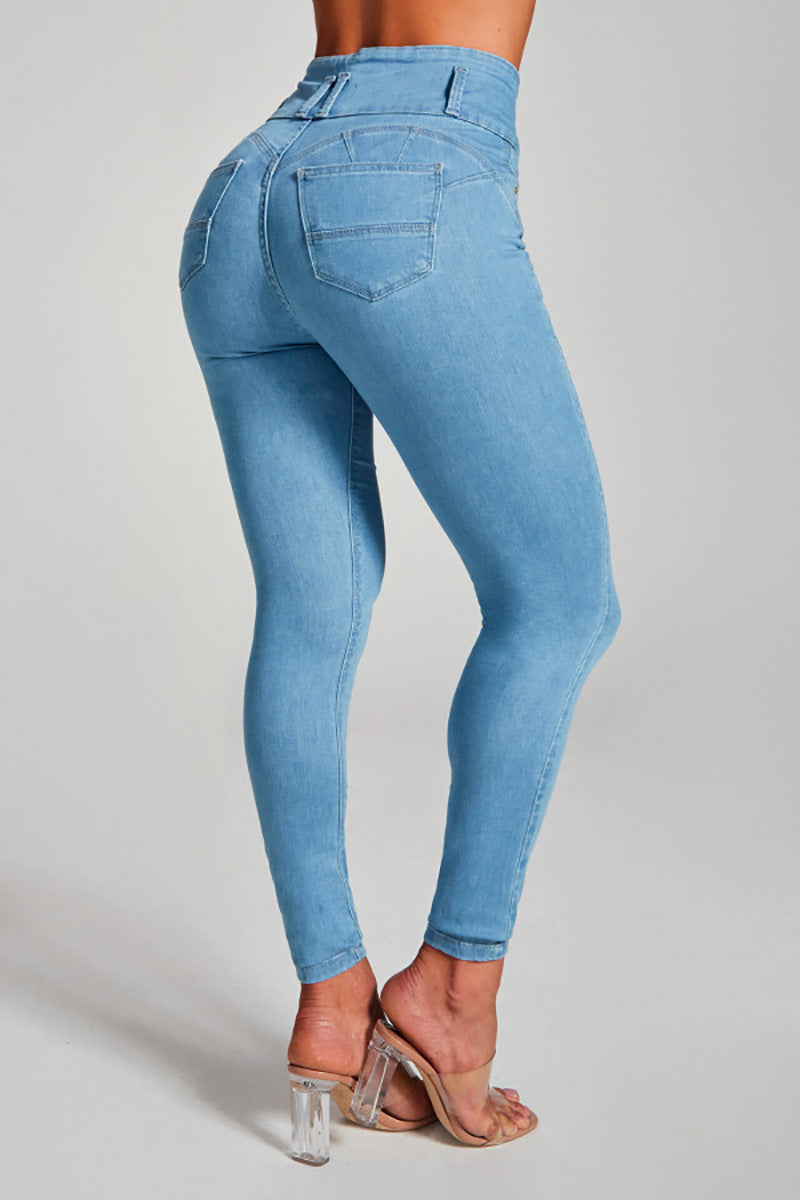 Hoge Taille Skinny Jeans Dames – Stretch Jeans voor Casual en Chic Outfit