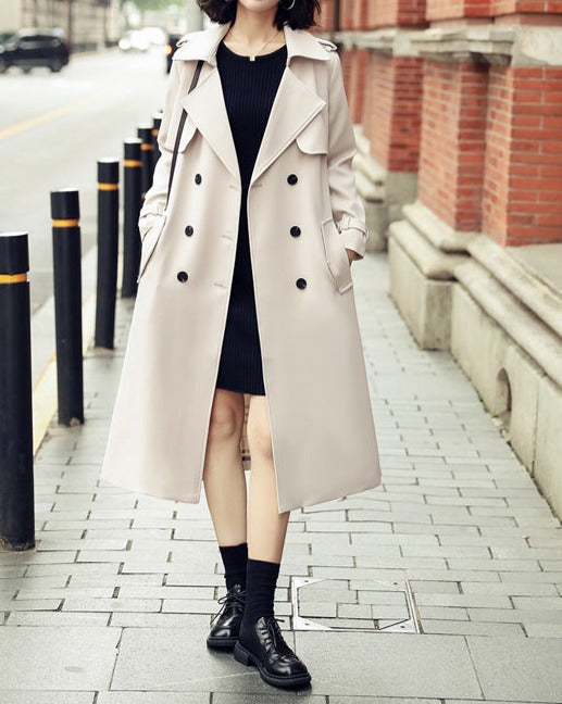 Trenchcoat Dames Dubbelzijdig – Elegante Waterdichte Trenchcoat voor Herfst en Lente