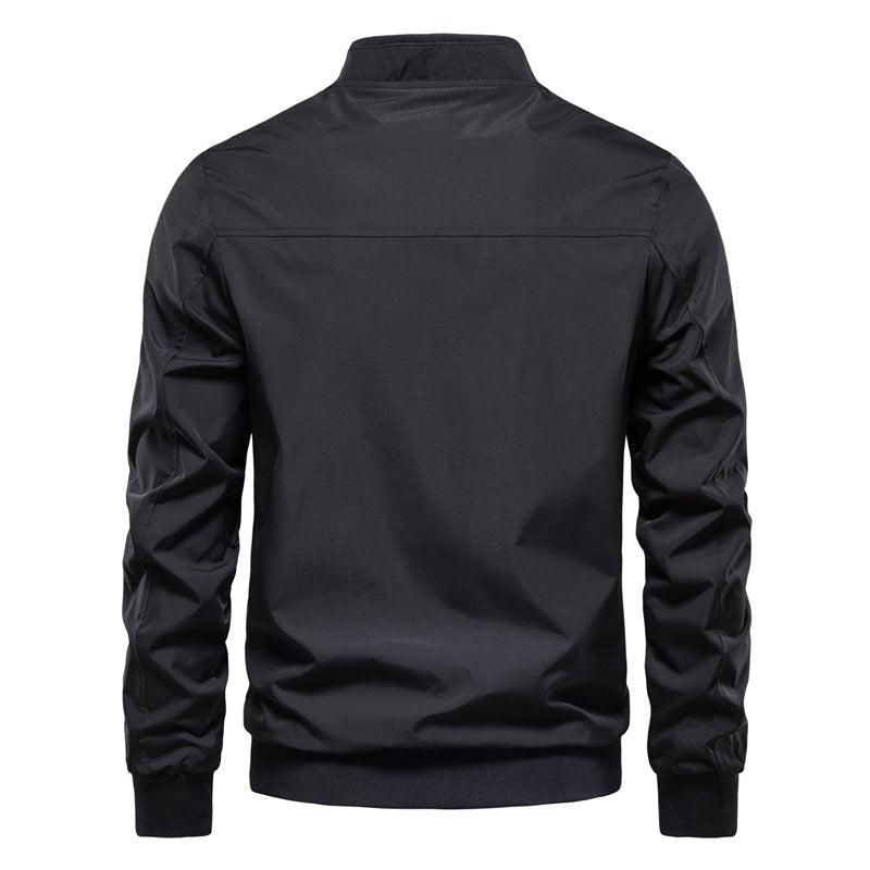 Herenjack met Staande Kraag – Stijlvolle Mid-Season Jas voor Herfst en Winter
