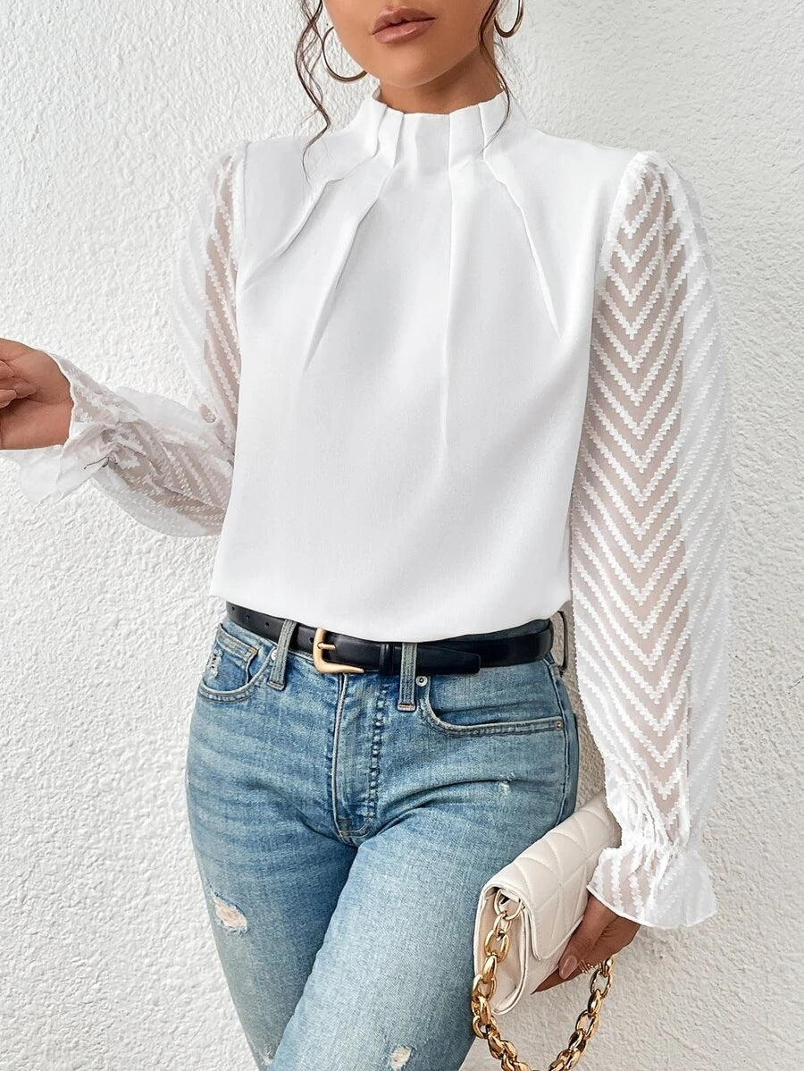 T-shirt voor dames – Gemusterd shirt met korte mouwen en comfortabele pasvorm