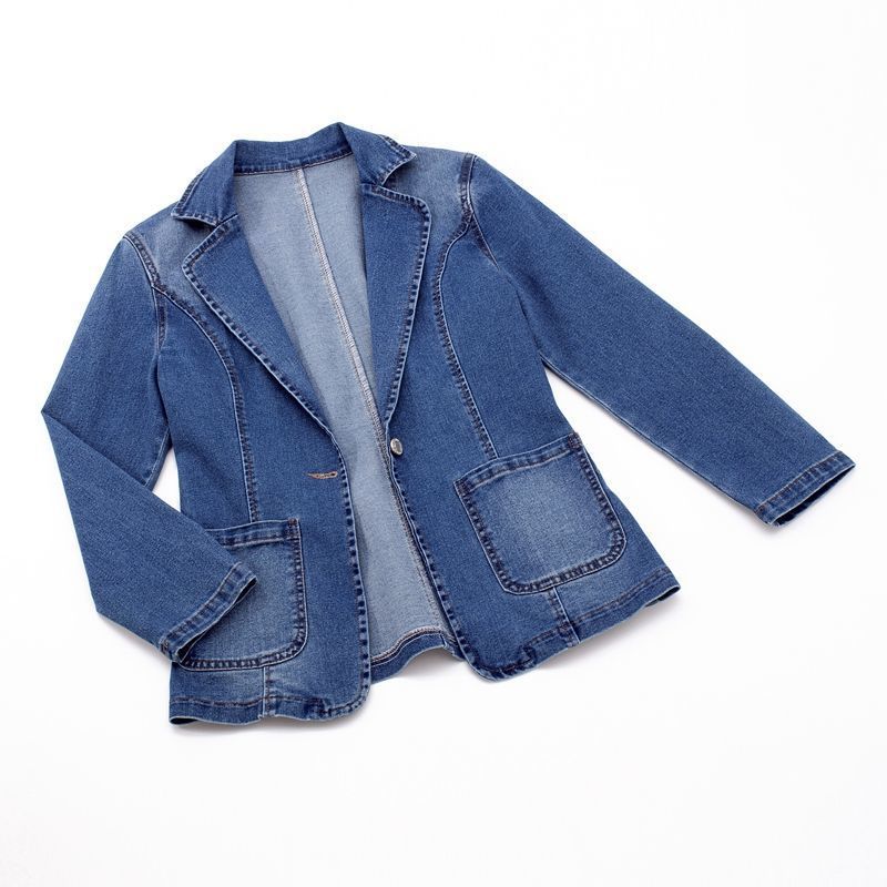 Denim Blazer Dames – Stijlvolle denim blazer met getailleerde pasvorm voor casual en feestelijk gebruik
