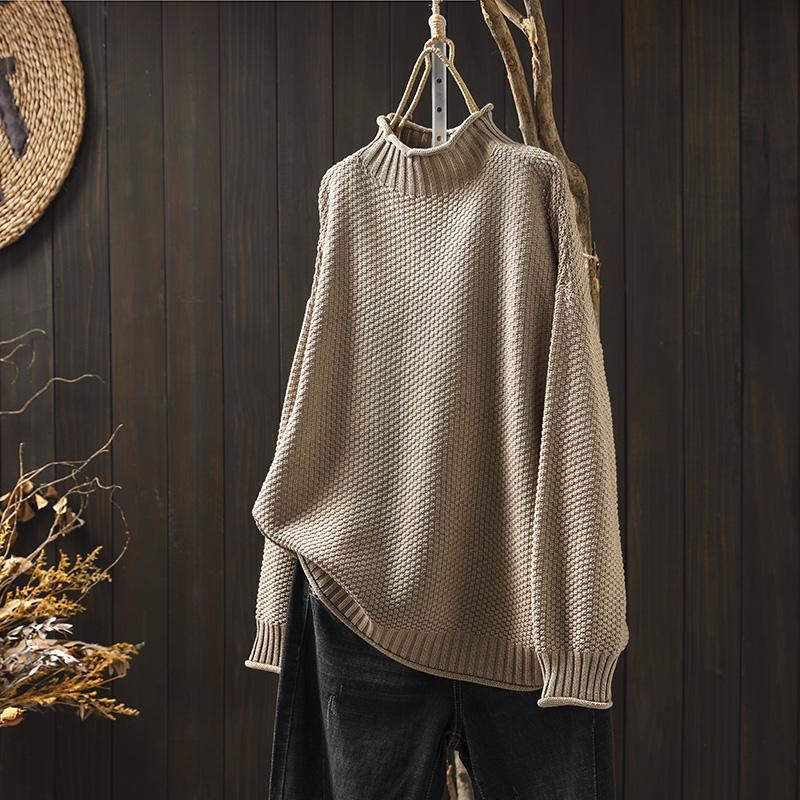 Damestrui hoge hals – Warm gebreide trui met comfortabele pasvorm en stijlvol ontwerp