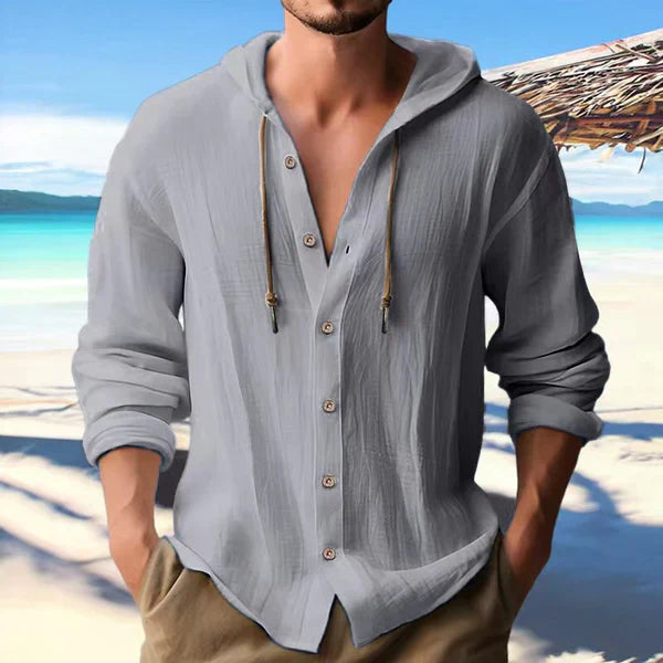 Overhemd voor heren met capuchon en knopen – Casual stijl en comfortabele pasvorm