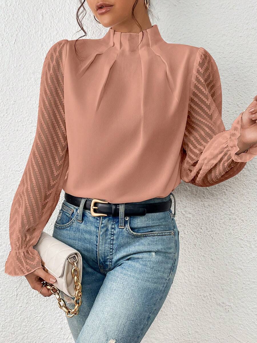 T-shirt voor dames – Gemusterd shirt met korte mouwen en comfortabele pasvorm