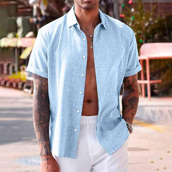 Casual Overhemd Heren – Stijlvol Button-Down Shirt van Katoen voor Vrijetijd Gebruik