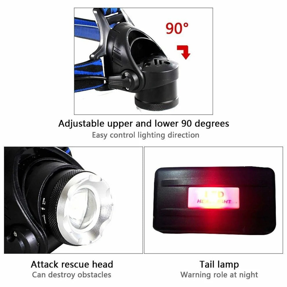 Oplaadbare LED Hoofdlamp 990000LM