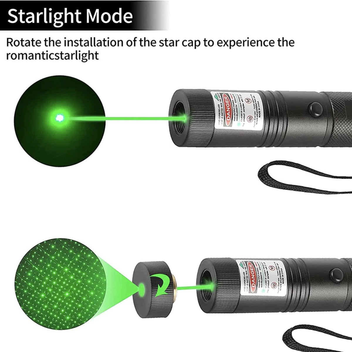 Oplaadbare Laserpointer USB Pen Groen Metalen