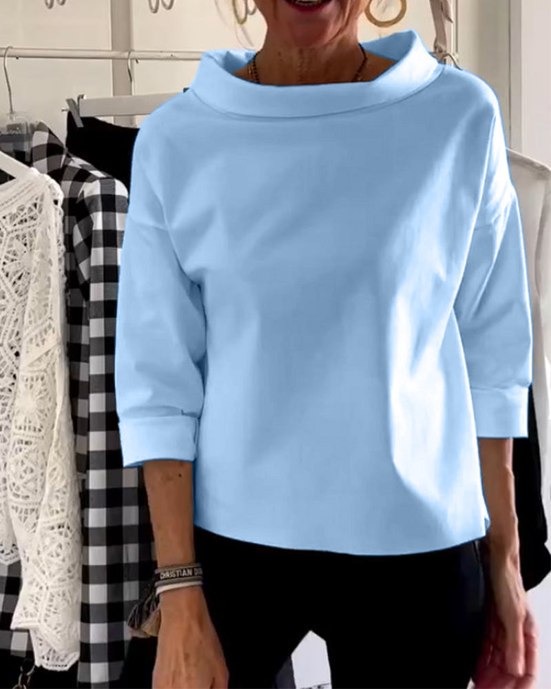 Dames Ronde Hals Top – Stijlvolle T-shirt met Korte Mouwen en Comfortabele Pasvorm