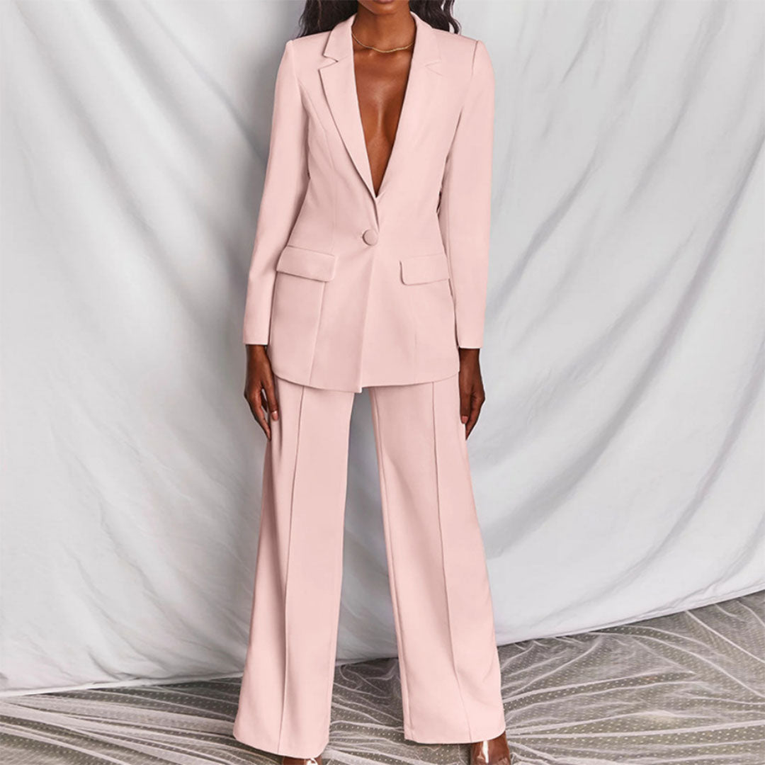 Blazer en Broekset Dames – Elegante Set voor Feestelijke en Zakelijke Gelegenheden