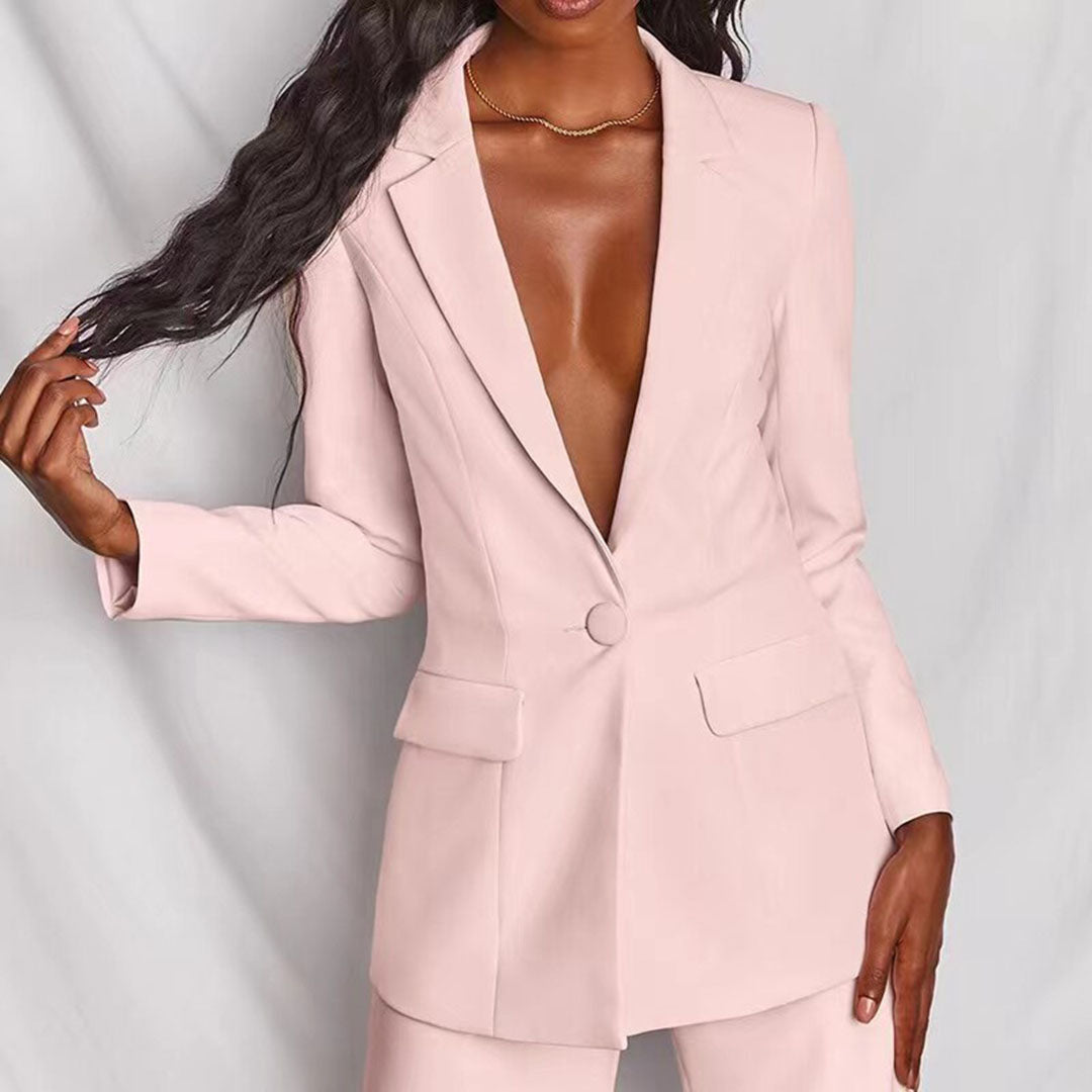 Blazer en Broekset Dames – Elegante Set voor Feestelijke en Zakelijke Gelegenheden