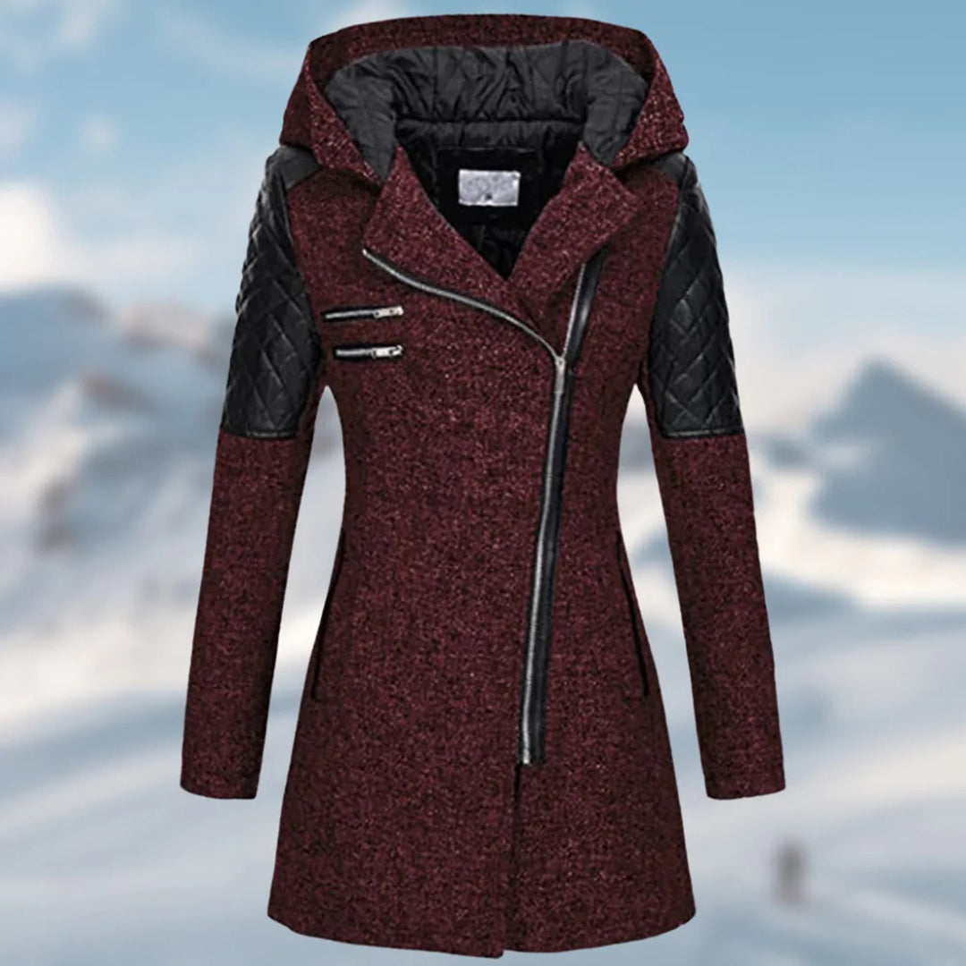 Asymmetrische mantel dames – Capuchon en rits, trendy en comfortabel