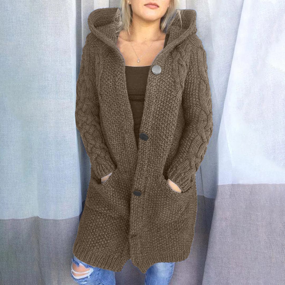 Gebreide mantel dames – Elegante lange cardigan van wol voor herfst en winter
