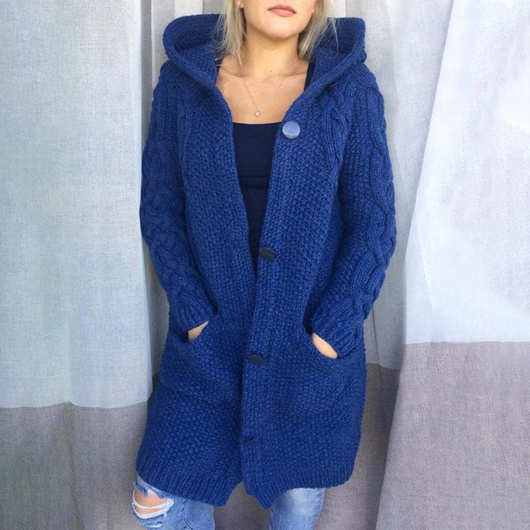 Gebreide mantel dames – Elegante lange cardigan van wol voor herfst en winter