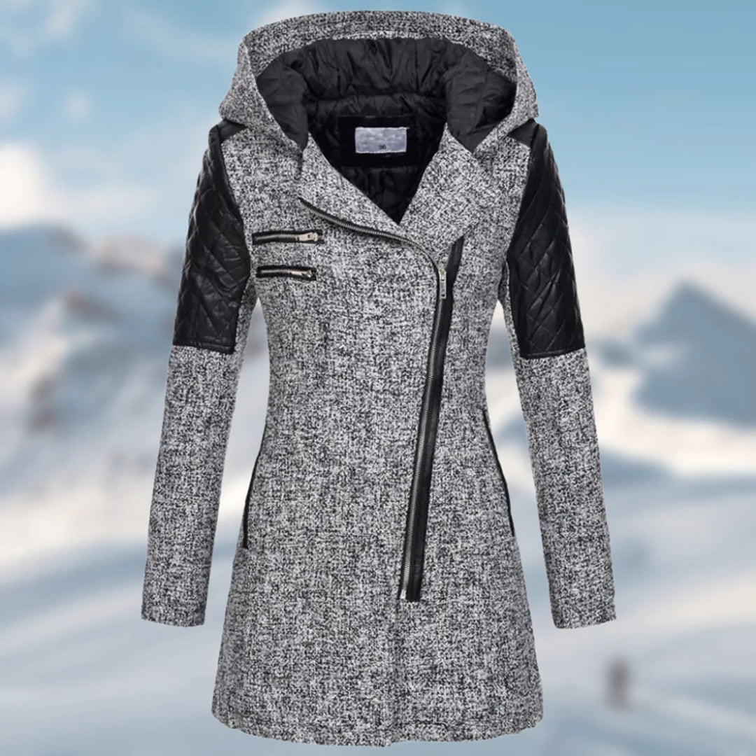 Asymmetrische mantel dames – Capuchon en rits, trendy en comfortabel