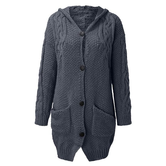 Gebreide mantel dames – Elegante lange cardigan van wol voor herfst en winter