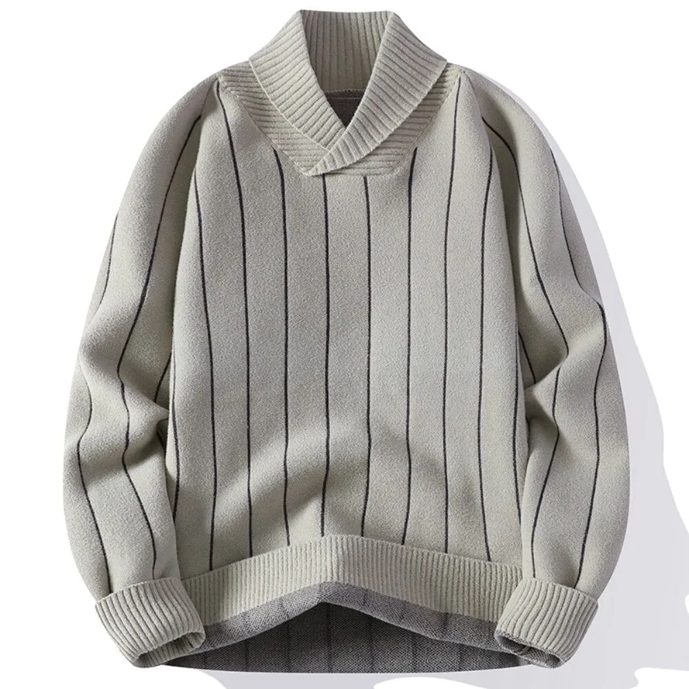 Vrijetijdspullover heren – Vertical gestreepte comfortabele trui voor casual stijl
