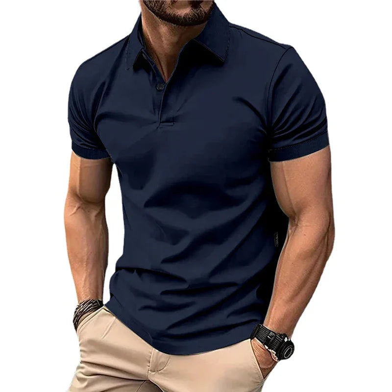 Zomer Polo Heren – Korte Mouwen, Comfortabele Katoenen Poloshirt voor Casual Dagen