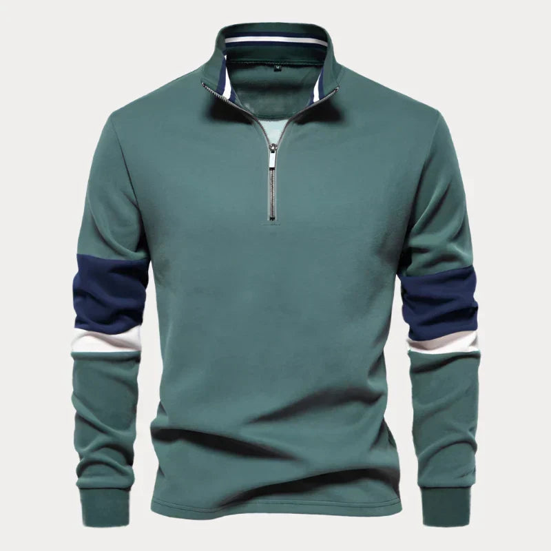 Herenpullover met Rits – Comfortabele Kwart Rits Trui voor Herfst en Winter