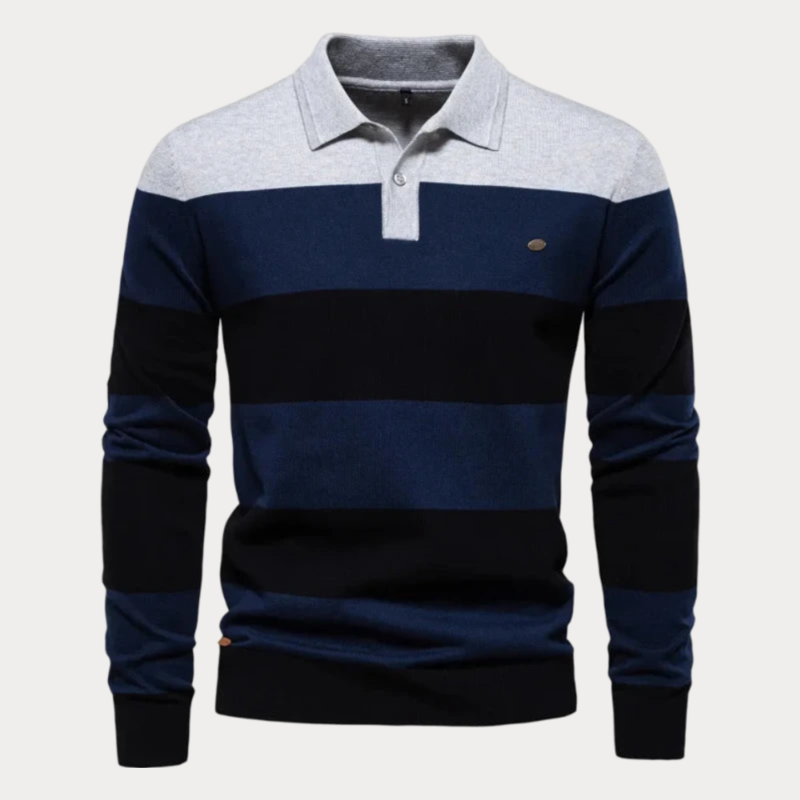 Herenpullover gestreept patroon – Comfortabele trui met kraag voor casual stijl