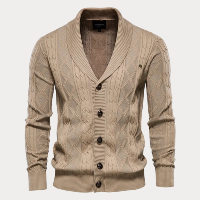Heren Cardigan V-hals – Stijlvolle Knopen Cardigan van Katoen voor Casual en Formeel