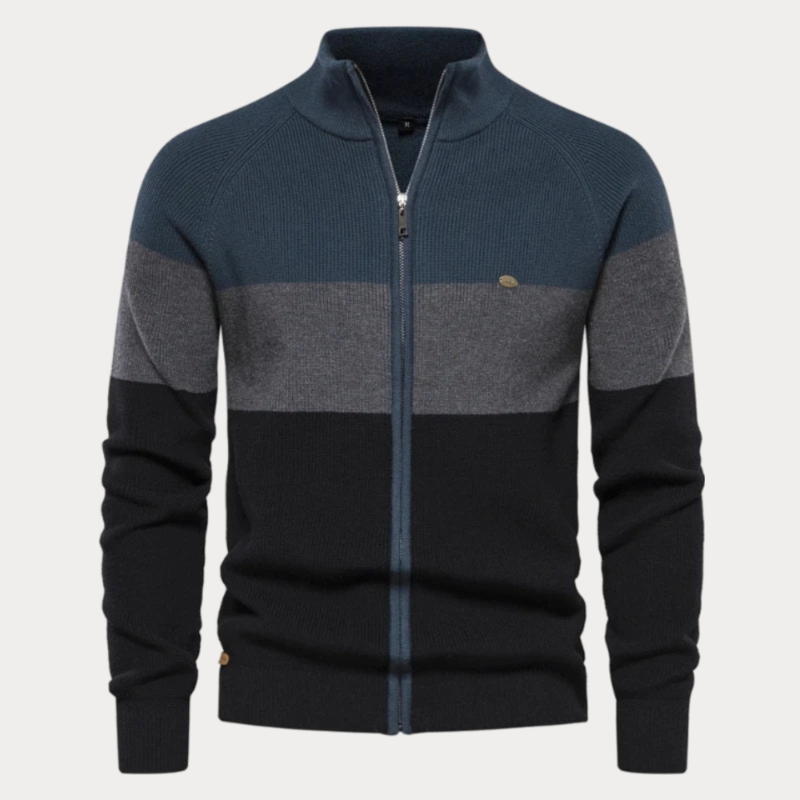 Heren Gebreide Vest – Patchwork-Kleur Trui voor Casual en Formele Gelegenheden