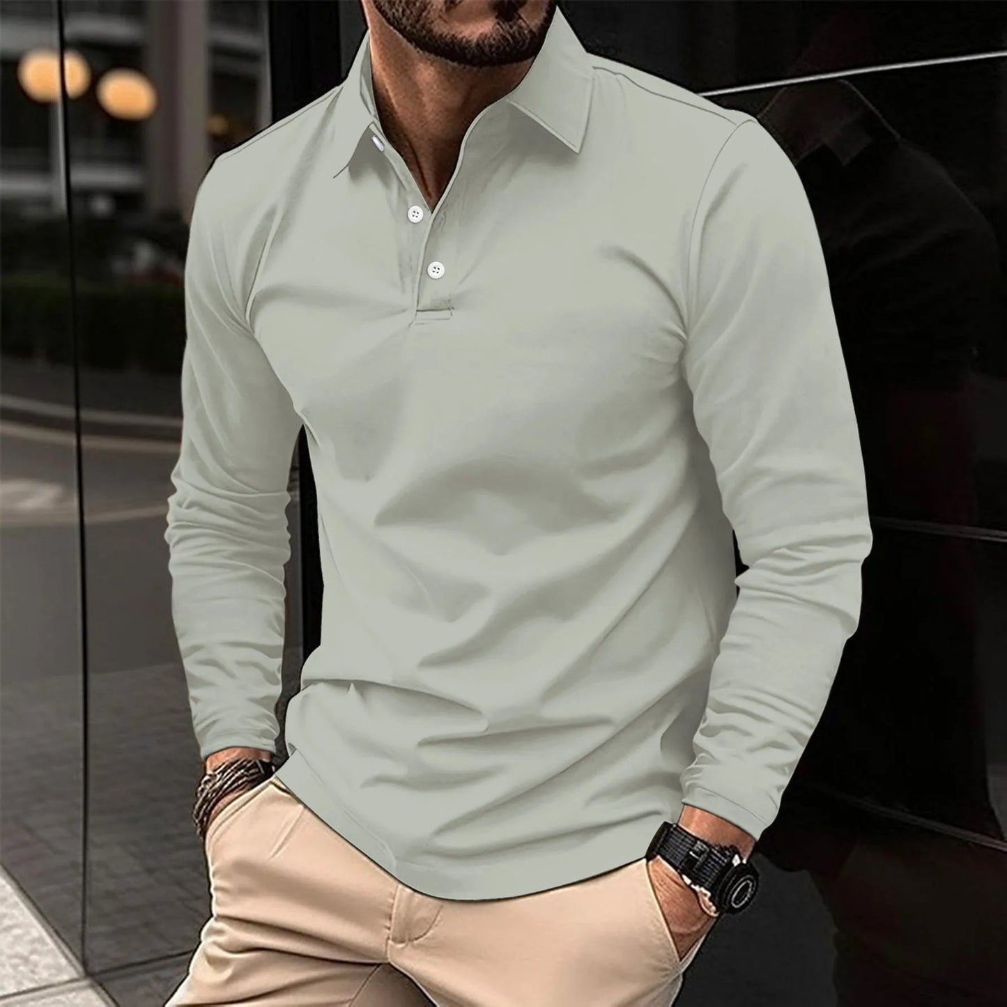 Polo Heren Lange Mouwen – Elegante Comfortabele Polo voor Moderne Stijl