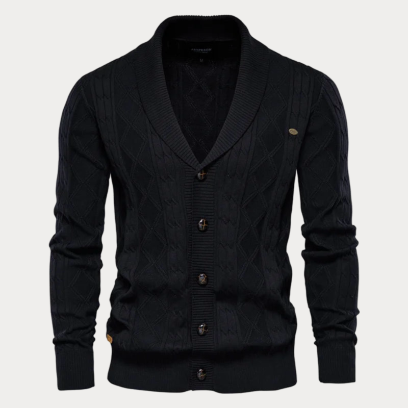 Heren Cardigan V-hals – Stijlvolle Knopen Cardigan van Katoen voor Casual en Formeel