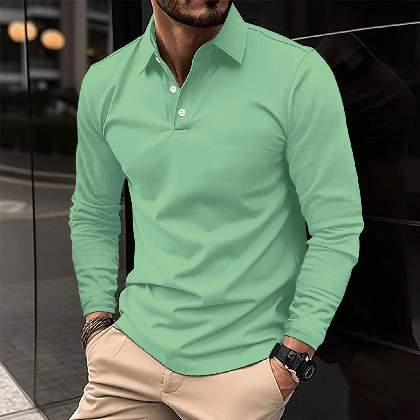 Polo Heren Lange Mouwen – Elegante Comfortabele Polo voor Moderne Stijl