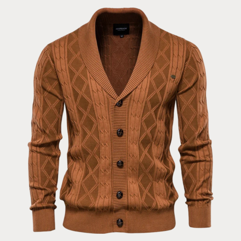 Heren Cardigan V-hals – Stijlvolle Knopen Cardigan van Katoen voor Casual en Formeel