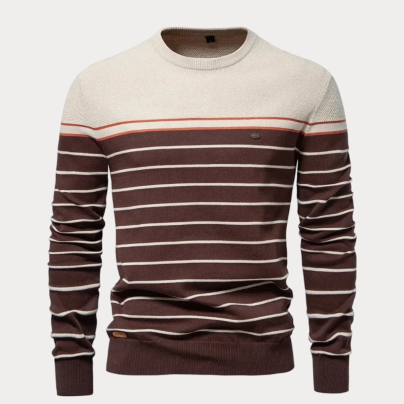 Gestreepte Pullover Heren – Comfortabele Trui met Ronde Hals en Stijlvolle Design