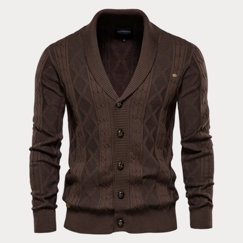 Heren Cardigan V-hals – Stijlvolle Knopen Cardigan van Katoen voor Casual en Formeel