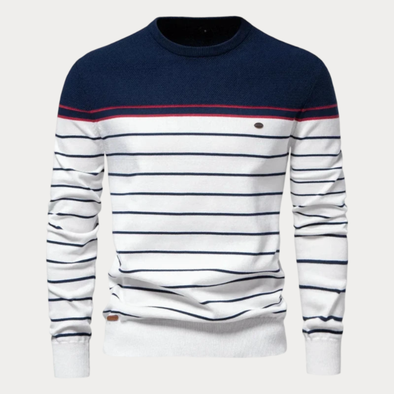 Gestreepte Pullover Heren – Comfortabele Trui met Ronde Hals en Stijlvolle Design
