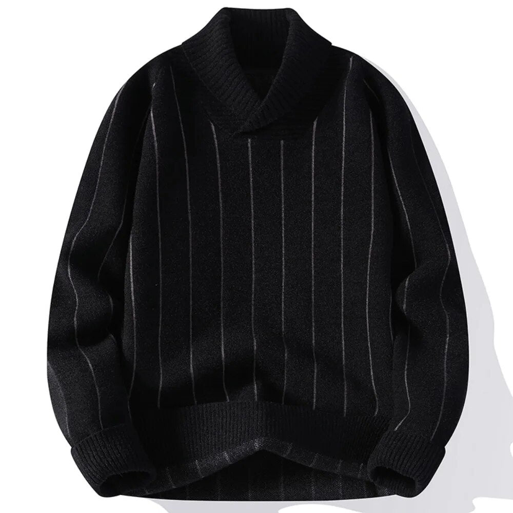 Vrijetijdspullover heren – Vertical gestreepte comfortabele trui voor casual stijl