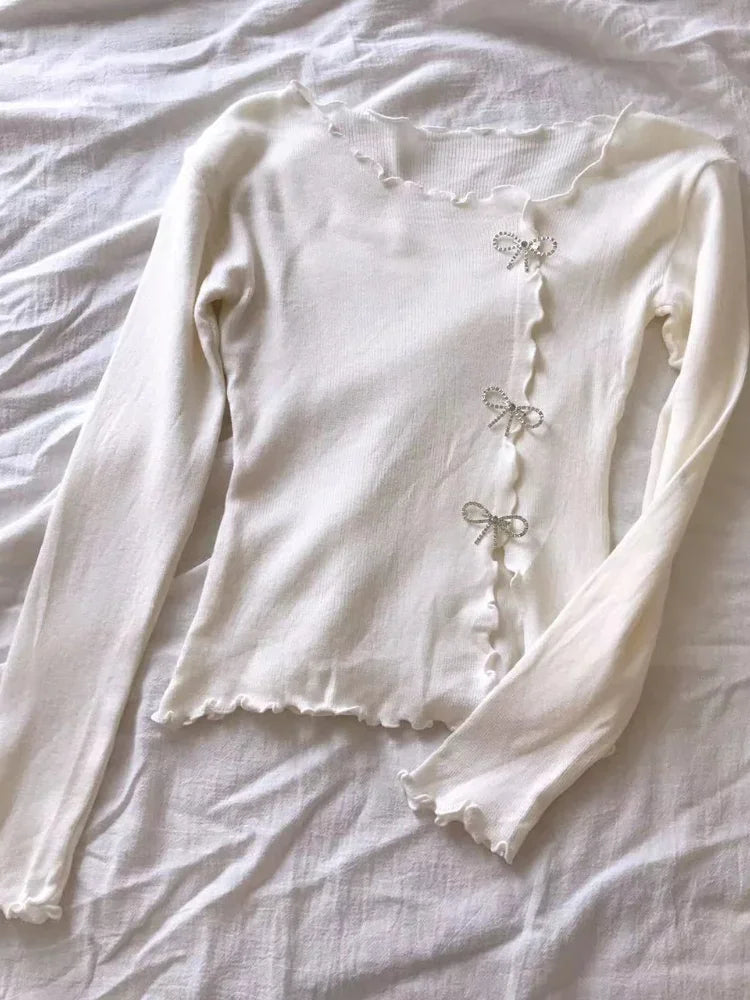 Trui voor dames – Strik en knoop detail, stijlvolle en comfortabele trui