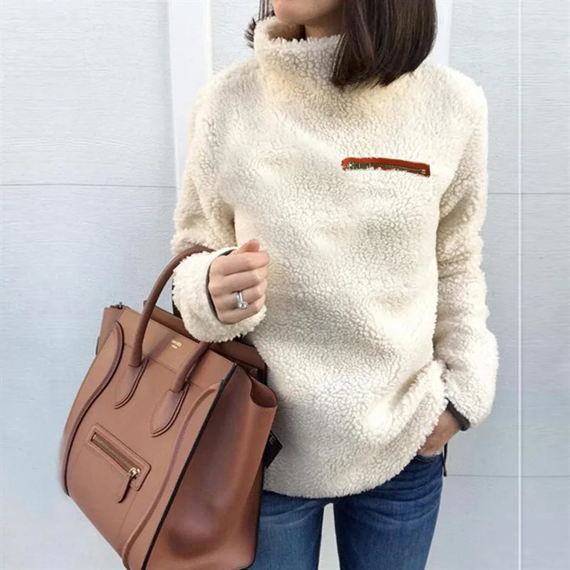 Lange mouw coltrui dames – Comfortabele trui van zachte stof voor herfst en winter