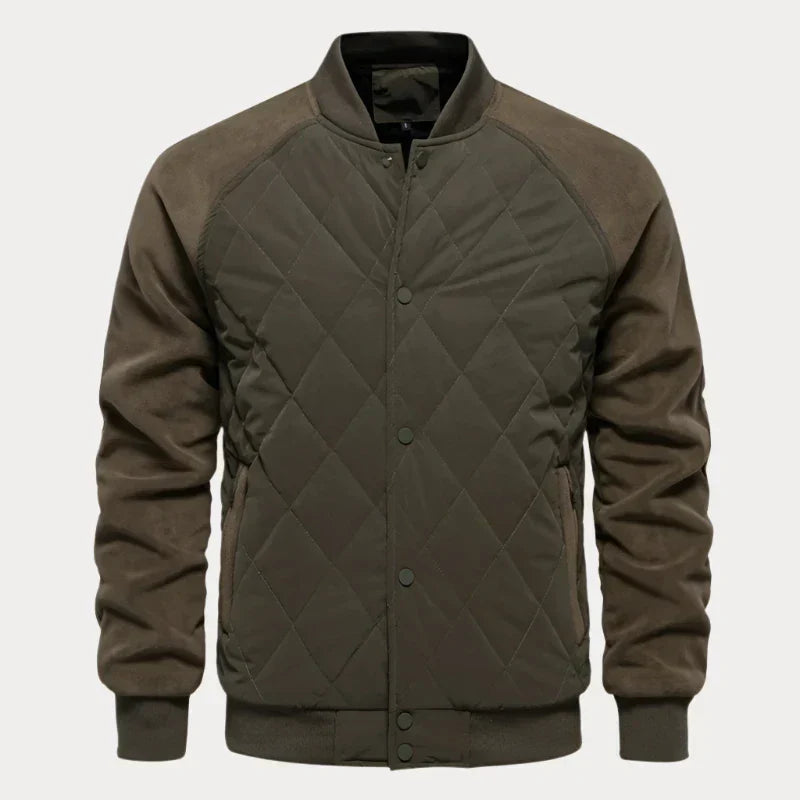 Gewatteerd Bomberjack Heren – Stijlvol met Staande Kraag en Comfortabel Design