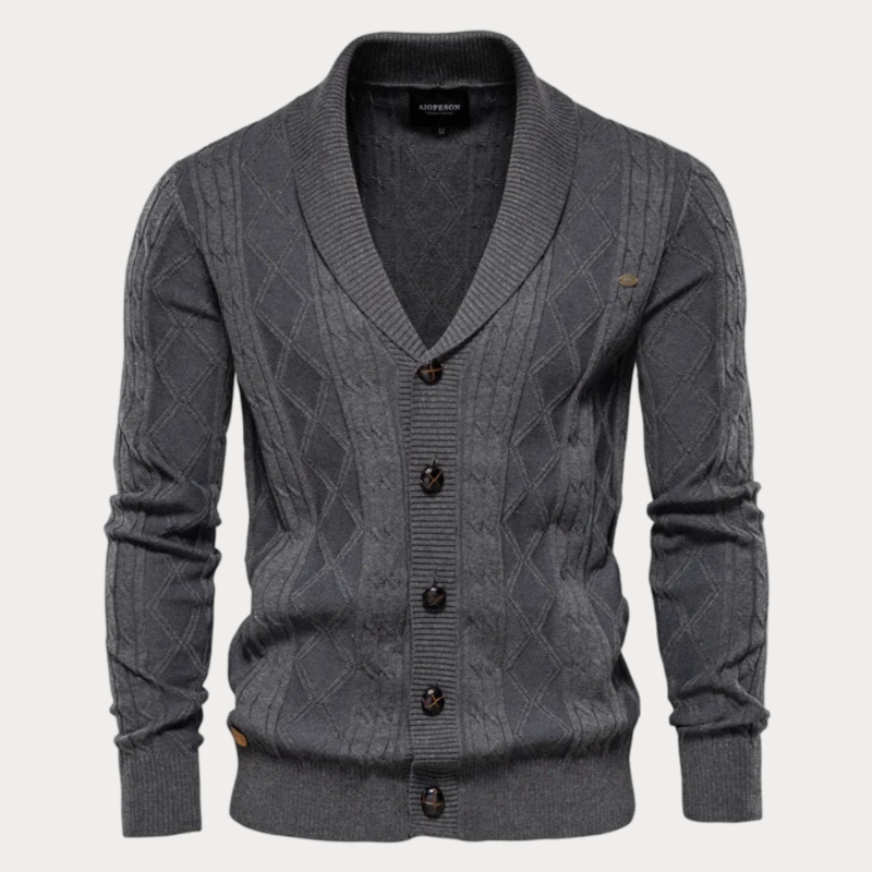 Heren Cardigan V-hals – Stijlvolle Knopen Cardigan van Katoen voor Casual en Formeel