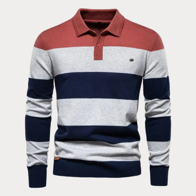 Herenpullover gestreept patroon – Comfortabele trui met kraag voor casual stijl