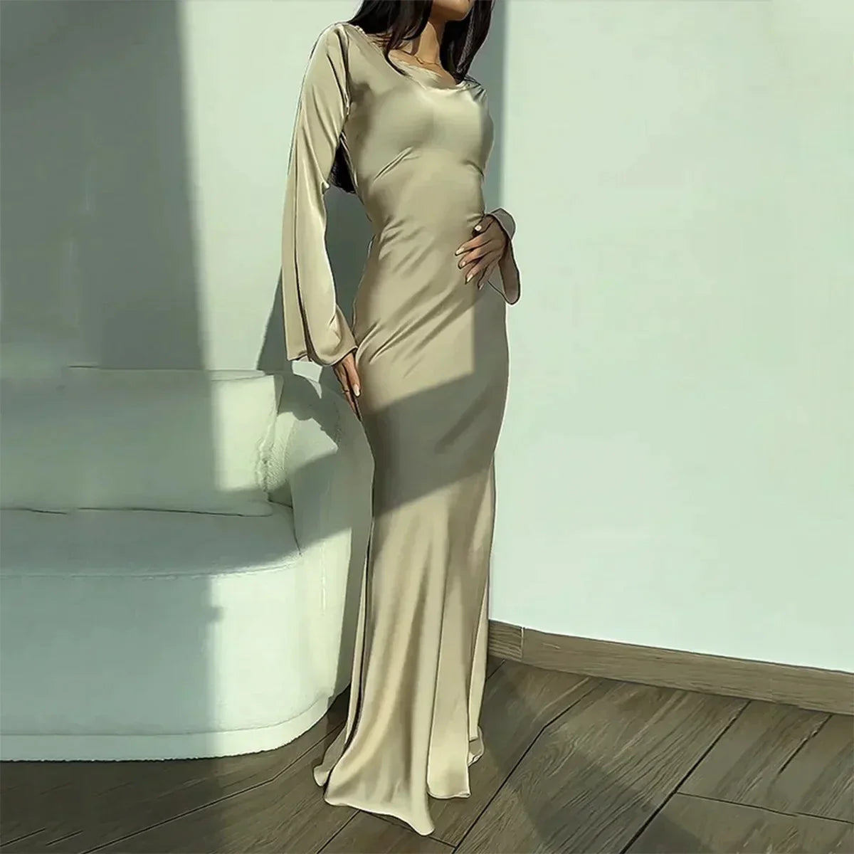 Bodycon jurk dames – Lange mouwen, elegante pasvorm voor feest en casual