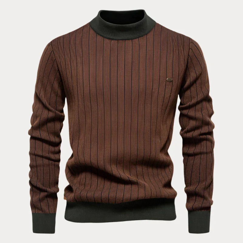 Heren Trui Gestreept – Ronde Hals Trui van Katoen voor Casual Stijl