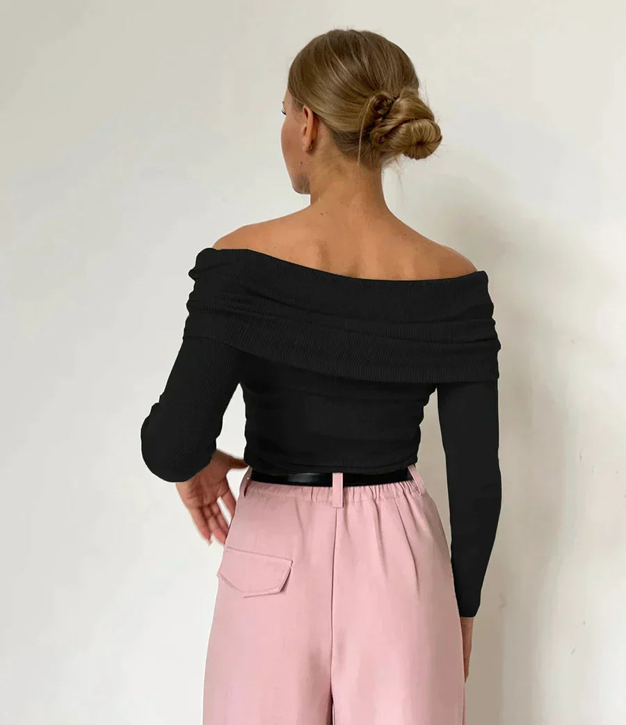 Off-shoulder Trui Dames – Elegante Trui met Losse Pasvorm voor Casual Outfit